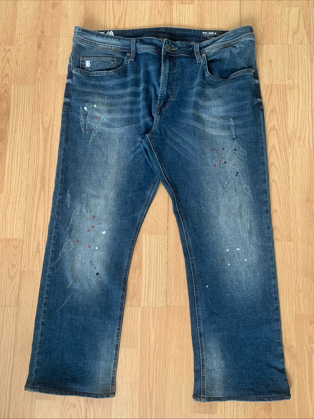 Buffalo David Bitton men’s Blue Jeans distressed Denim pants Medium Wash 40x30